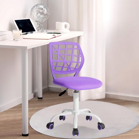Chaise de Bureau pivotante à Hauteur réglable avec Petit Trou, pour Chambre d'enfant ou Salle d'étude, Violet (1/5)