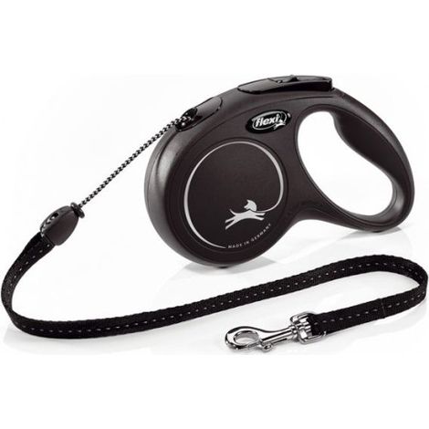 Laisse - FLEXI - New Classic M Cord - 5 metres de longueur - Pour chiens jusqu'a 20 kg - Noir