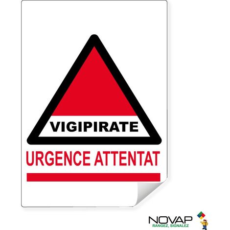 Panneau Vigipirate - Urgence Attentat - Adhésif A5 - 4610245