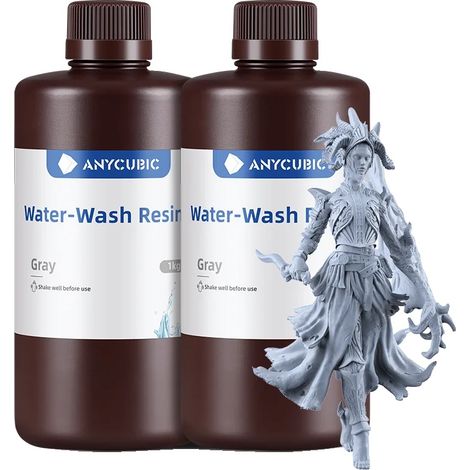 Resina lavabile con acqua, a bassa viscosità, facile da usare, grigia, 2 kg (1/2)