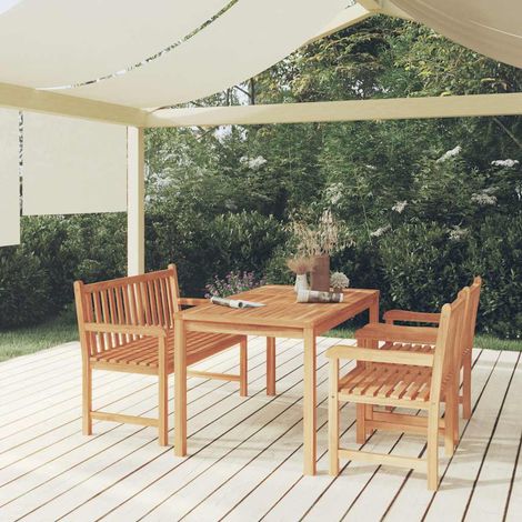 Ensemble repas de jardin 4 pièces en teck massif – table, banc et 2 chaises, 69.67kg - PANGIVO (1/5)