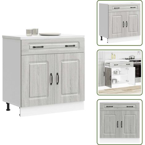 Gabinete cocina - vidaXL Mueble bajo de cocina Kalmar gris sonoma madera de ingeniería - Espacio de cocina