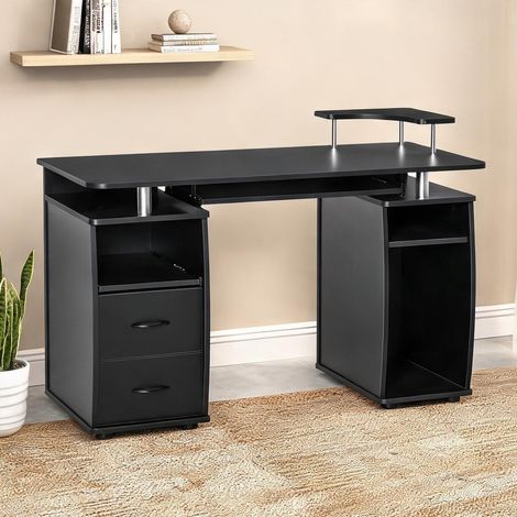 Bureau noir en bois 120 x 55 x 85 cm (1/5)