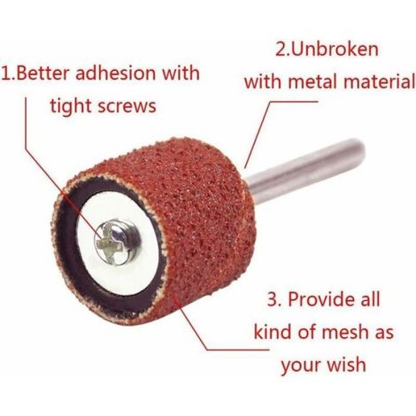 Bandes De Ponçage - Tambour 12 7 Mm - Pour Perceuse À Ongles Et Perceuses Standard - Grain 80 - 100 Pièces (1/5)