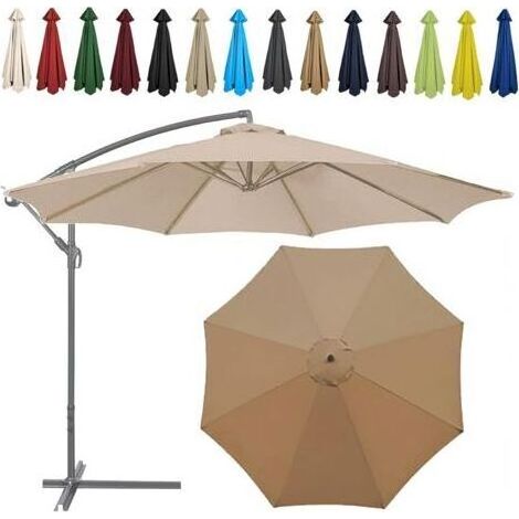 Auvent De Remplacement - Toile Parasol 2 M - 6 Baleines - Polyester Imperméable UV - Pour Parasol Extérieur (1/5)