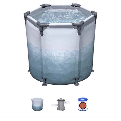 Bañera para recuperación en baño de hielo Bestway Lazy-Z Spa Glacial Dip Ø90 x 80 cm para 1 persona  Bomba de filtrado