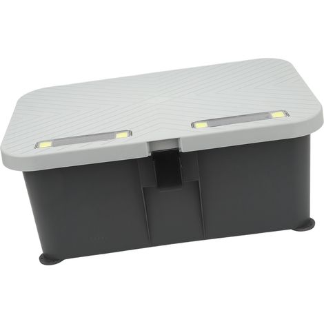 Coffre de rangement arrière pour pick-up UTV de 34 L, capacité de charge de 200 kg, avec éclairage solaire intégré, compatible avec Polaris Ranger.