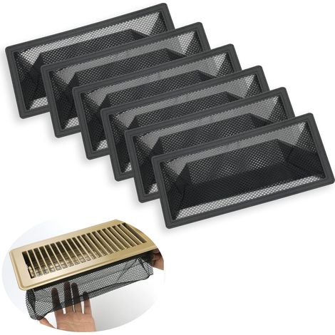 Griglia per pavimento, filtro dell'aria, rete di ventilazione per impedire l'ingresso di insetti, monete, peli di animali e cibo (4  10 pollici / confezione da 6)