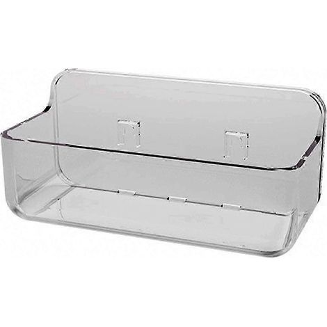 Boîte de rangement murale pour salle de bain et cuisine, avec ruban adhésif, grande taille, grise. (1/5)