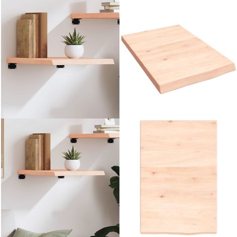 Ripiano a Parete 40x60x(2-4) cm Massello Rovere Non Trattato - Legno massello - Roveto