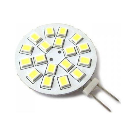 Lampadina LED G4 Bispina 10V-30V DC AC 3W 12V e 24V Bianco Caldo 3000K 18 SMD 2835 (1/3)