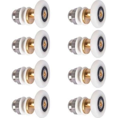 8 Pièces Roulettes Douche 25mm, Roulette Porte Coulissante Douche Roulement pour Porte de Douche (1/4)