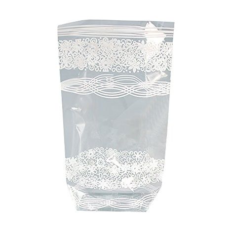 FOLIA 284 CELLULES VERRE 10 SACS AVEC DENTELLE PRESSION, 9,5 X 16 CM, BLANC