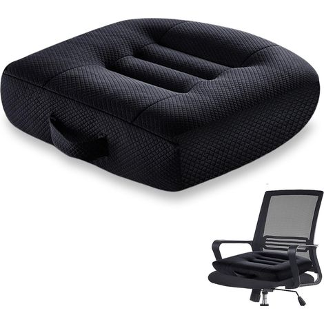 Coussin rehausseur de siège de voiture : 40 x 40 cm, coussin de siège ergonomique orthopédique extra large pour chaise de bureau, voiture, coussin pour fauteuil roulant ou rehausseur de siège pour (1/5)