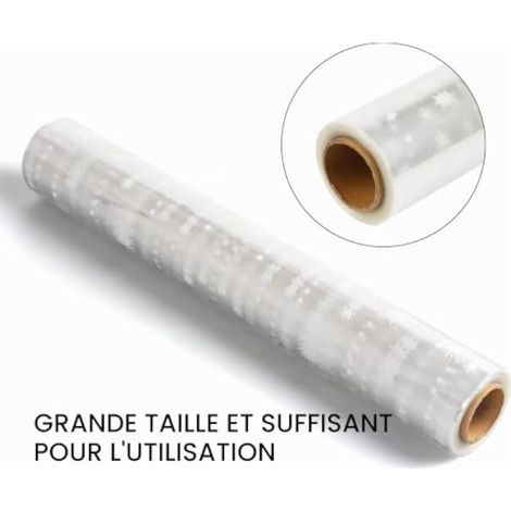 Rouleau de papier cadeau cellophane de Noël, 80 cm x 30 m
