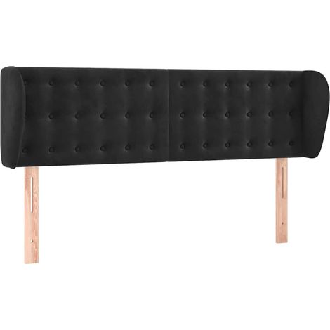 Maison Exclusive - Cabecero de terciopelo negro 147x23x78/88 cm (1/5)