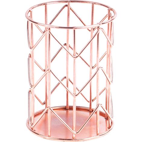 Porte-pinceaux en métal filaire, vide-poches décoratif pour maquillage et stylos, rangement ajouré