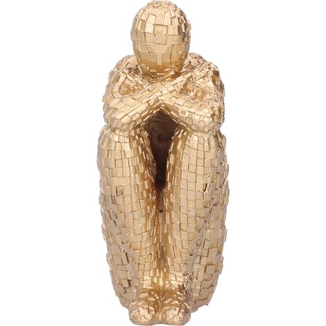 Figurines abstraites en résine représentant un penseur, statues et accessoires de décoration pour la maison ou le bureau, artisanat doré (1/5)