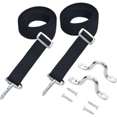 Cinghie per Tendalino Bimini 2 pz in Tessuto e Acciaio Inox vidaXL