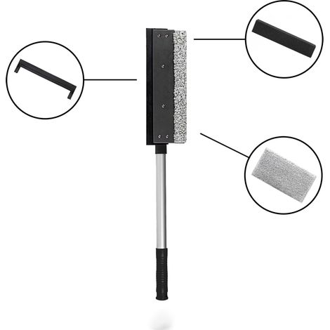 HEYNER® Ersatzkit 20 cm Breite für HEYNER® Premium Scheibenreiniger INSECT Alu L20 Ersatz Set Gummilippe + Mikrofaser Bezug Flitsche
