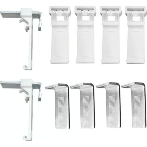 Pinces pour stores enrouleurs en 6 pièces, sans perçage, pinces Duo pour stores enrouleurs en PVC, bois et portes-fenêtres (1/5)