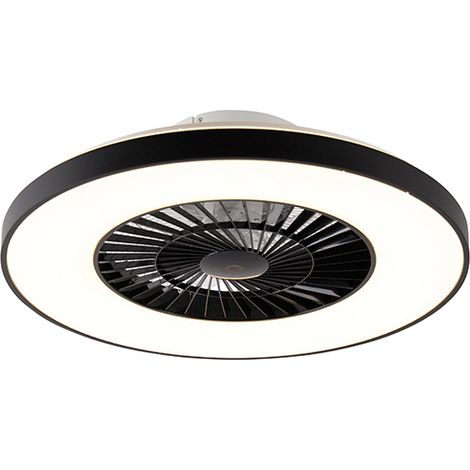 Deckenventilator schwarz mit Sterneneffekt 60cm inkl. LED Dimmbar mit Fernbedienung - Climo
