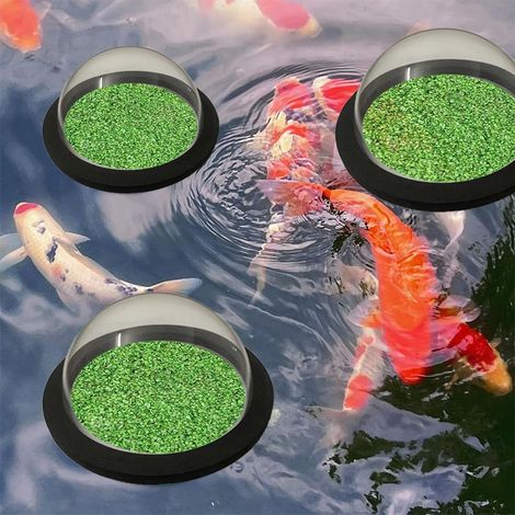 2 schwimmende EVA-Teichkuppeln – Transparenter Acryl-Futterbehälter – Beobachten Sie Ihre Fische im Gartenteich ganz einfach (1/5)