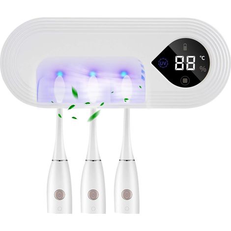 Esterilizador de cepillos de dientes, secado automático, lámpara UV-C, montaje en pared, batería de 2200 mAh, para baño (1/5)