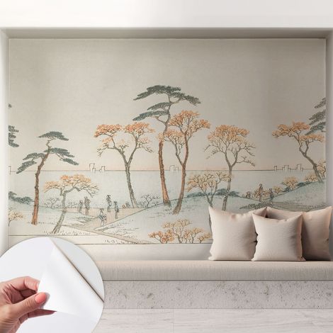 Selbstklebende Tapete - Wanddekoration Wohnzimmer - Tapete Schlafzimmer Ruhige Landschaft 208x146 cm (1/5)