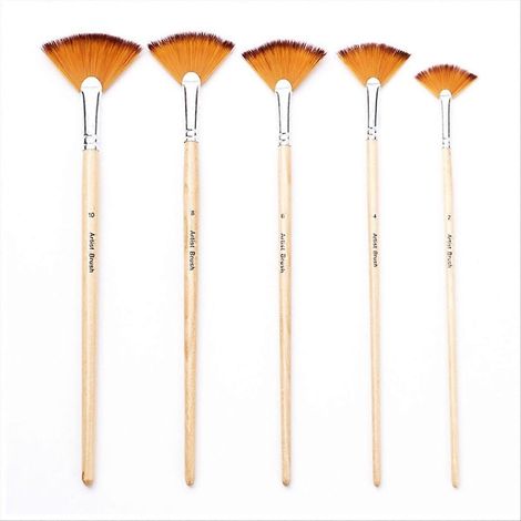 Pinceaux éventail pour peinture, brosse en éventail acrylique et huile, jeu de pinceaux artistiques pour toile (1/5)
