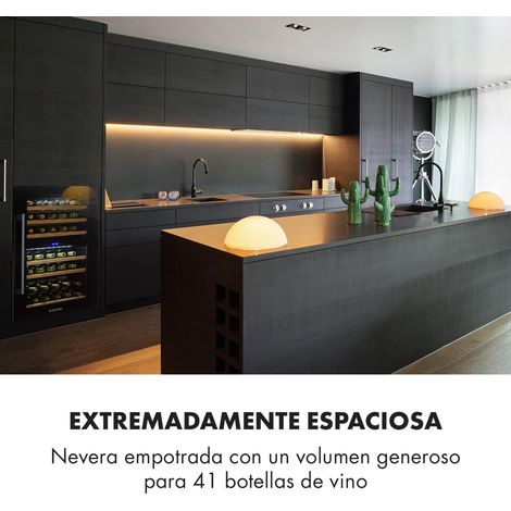 Klarstein Vinsider 41 Enfriador de vino empotrado Duo Onyx 41 Fl 2 zonas