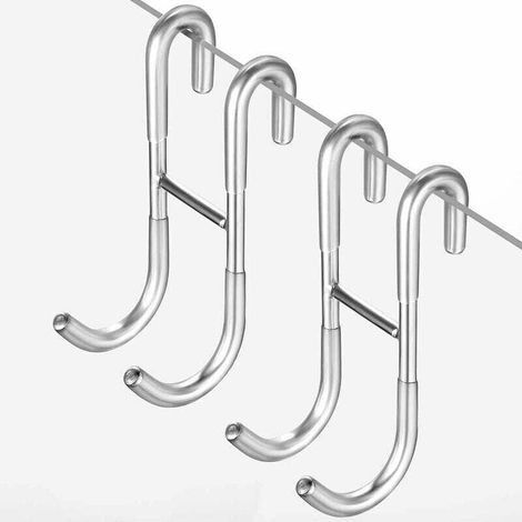 Crochets de douche, crochets de douche en verre, lot de 2, porte-serviettes avec couvercle en Silicone, support de raclette sans perçage, crochet de radiateur (1/4)