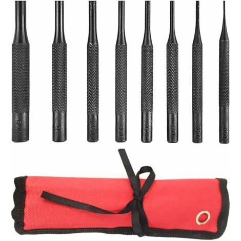 Lot de 8 chasse-goupilles, kit d'armurerie, outil de réparation avec support pour automobile, réparation de montres, bijoux et artisanat. (1/5)