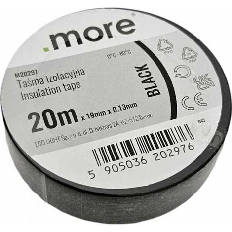Isolierband 19 mm x 0,13 mm schwarz 20 m 1 Stück (1/3)