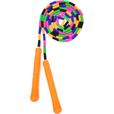 Corde à Sauter - Réglable - Perles en PVC Souple - Cordon en Nylon - Poignées en PP - Pour Enfants et Adultes - 1 Pièce (1/5)