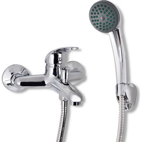 Ensemble de robinetterie mitigeuse de douche chromée pour salle de bain (1/5)
