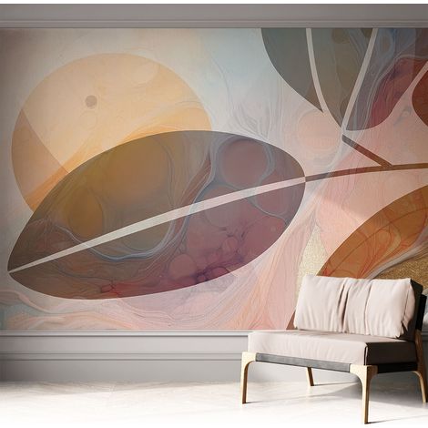 Selbstklebend Tapete modern - Wanddeko für Küche - Klebefolie Wand - luxus Look Harmonische Blätter 312x219 cm (1/5)