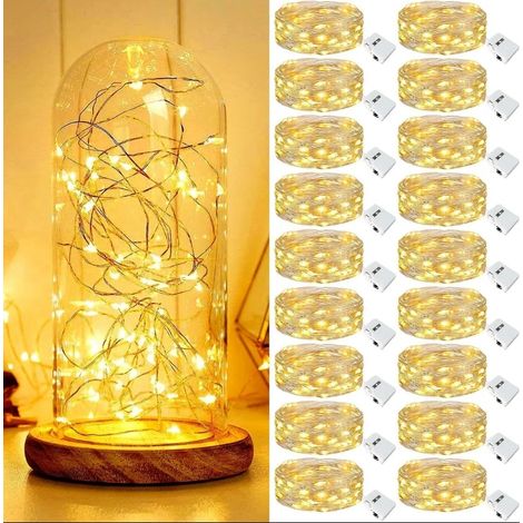 Guirlande lumineuse mini LED avec batterie, 2M 20 LED micro LED guirlande lumineuse à piles, guirlande lumineuse d'intérieur, guirlande lumineuse DIY (1/5)