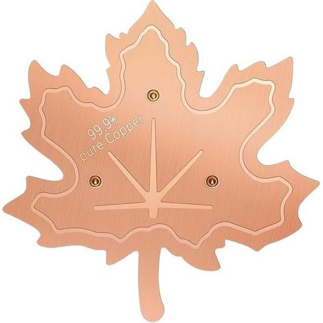 Disque de bain d'oiseaux en cuivre 99,9 % en forme d'érable pour eau douce – Plaque de purification naturelle pour bains d'oiseaux et chauffages de jardin 10,2 cm (1/5)