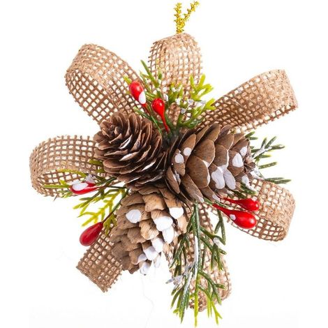 Décoration de Noël Multicolore Naturel Plastique Fibre 10,5 x 4 x 20 cm (3 unités) (1/2)