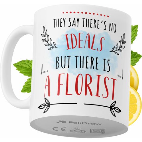 Tazza divertente e umoristica per fiorista, ideale per caffè e tè, con grafica e testo divertenti. Perfetta per compleanni, onomastici e festività. Tazza premium per occasioni speciali, per casa, uffi
