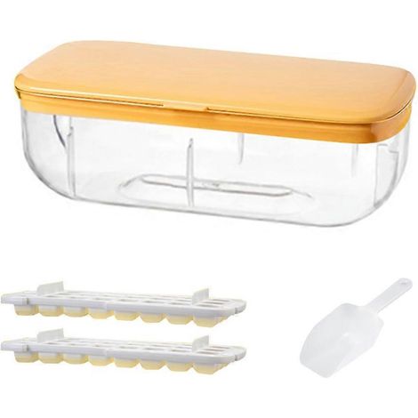 Bac à glaçons 3 en 1 à 24 compartiments avec couvercle et boîte de rangement - Moules à glaçons en silicone pour congélateur et cocktails - Accessoires de bar à whisky