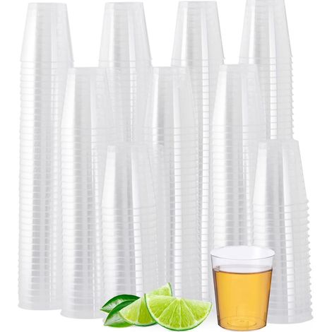 500 Verres à Shot, Plastique Dur Transparent 60ml, Réutilisables Pour Fêtes Mariages Anniversaires