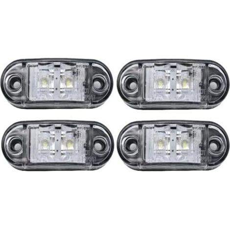 Confezione da 4 indicatori di direzione laterali a LED 12V/24V, impermeabili, anteriori e posteriori, luci di posizione per caravan, furgoni, camion, rimorchi, auto, barche, autobus, bianchi