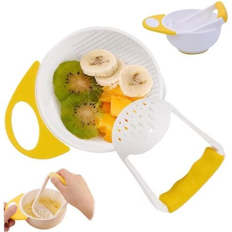 Broyeur d'Aliments pour Bébé, Mixeur à Purée Résistant à la Chaleur, Presse-Purée de Pommes de Terre, Accessoire de Cuisine pour Jeunes Parents (1/5)
