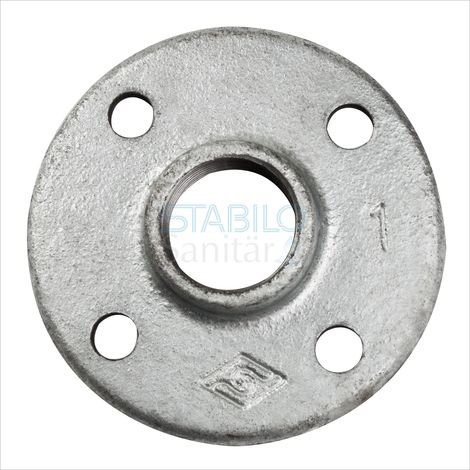 Rohr Gewindeflansch 1 Zoll DN25 Flansch Temperguss Gewinde Fitting (1/4)