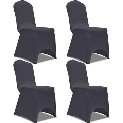Stretch Chair Cover 4 pcs Anthracite vidaXL