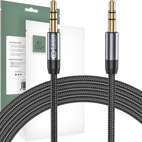 Cavo Tech-protect Ultraboost AUX mini jack da 3,5 mm, 150 cm, nero (1/4)