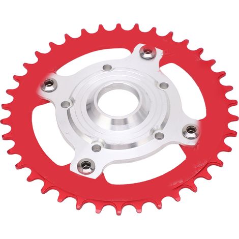 38T 104 BCD Kit conversion couronne aluminium pour vélo électrique moteur Tongsheng rouge (1/5)