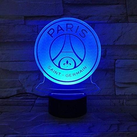 Veilleuse LED FC Paris Saint Germain Football Club 3D Illusion Enfants Enfants Ligue 1 Logo de Football PSG Night Lamp Lampe de Table @ 1 (1/5)
